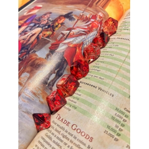 Dados Transparente/Rojo